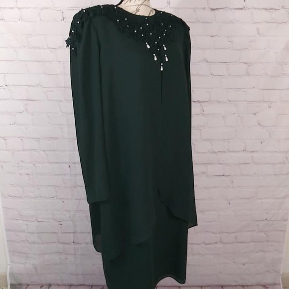 Patra Stenay Evening Dress Sz 14 Midi Rhinestones - Picture 4 of 12